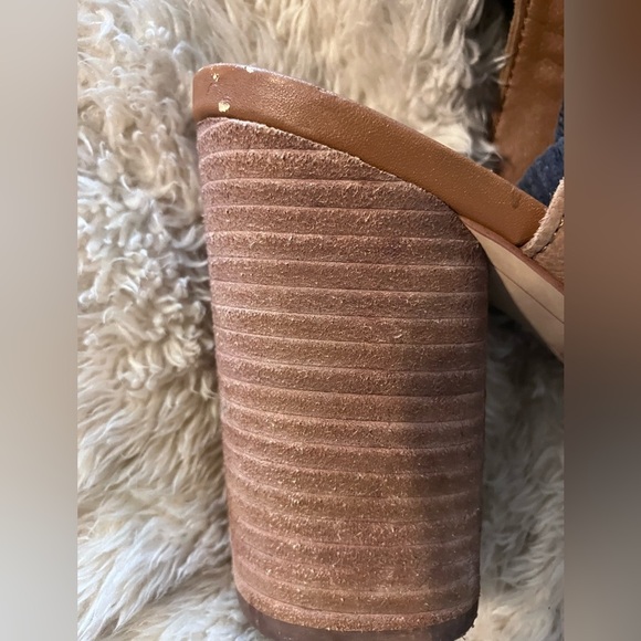 Sam Edelman “Vermont” Tan Leather Peep-Toe Block Heel Open BackbSandal Boots - Picture 4 of 5